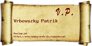 Vrbovszky Patrik névjegykártya